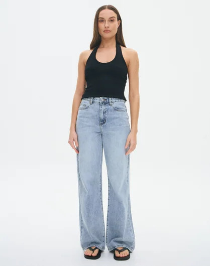 High Rise Straight Leg Jean in Washed Blue Drift | Glassons AU | Glassons (Australia)