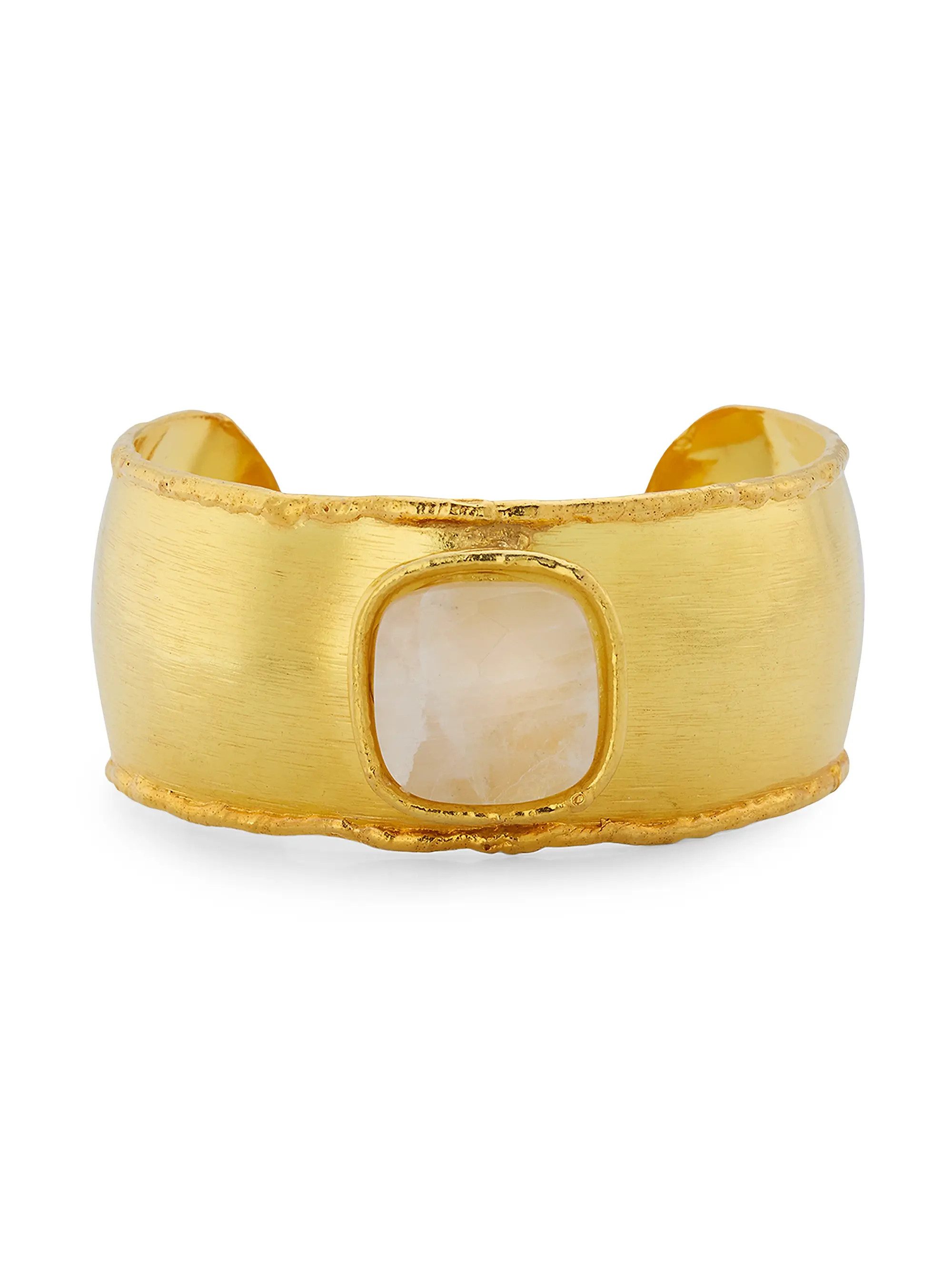 Sylvia Toledano Manchette 22K-Gold-Plated &amp; Rose Quartz Cuff | Saks Fifth Avenue | Saks Fifth Avenue