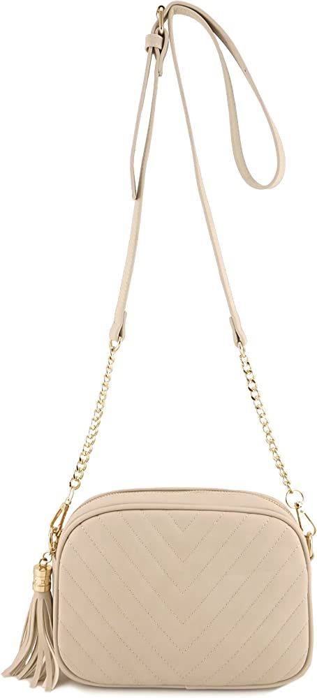 Simple Shoulder Crossbody Bag With Metal Chain Strap And Tassel Top Zipper | Amazon (US)