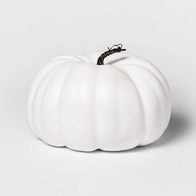14&#34; Large Painted Pumpkin Cream Halloween Decorative Sculpture - Hyde &#38; EEK! Boutique&#84... | Target