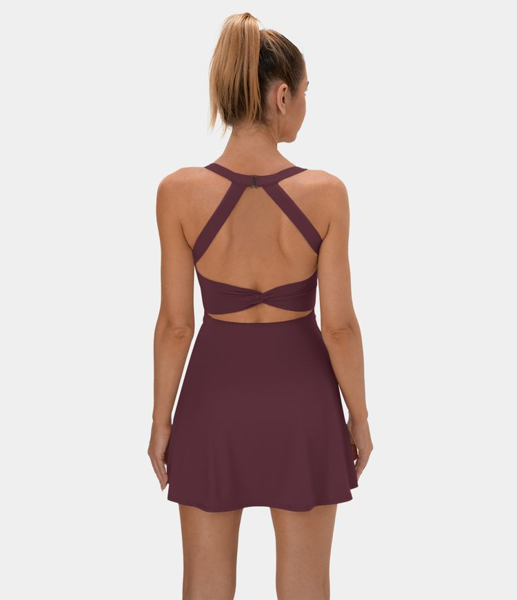 Backless Crisscross Active Dress-Easy Peezy Edition | HALARA