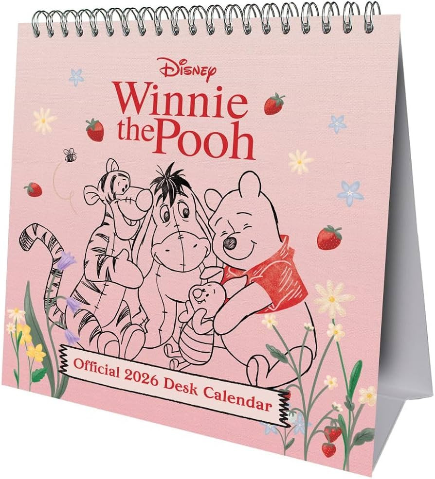 2026 CALENDAR DISNEY WINNIE THE POOH MONTH TO VIEW DESK EASEL OFFICIAL PRODUCT | Amazon (UK)