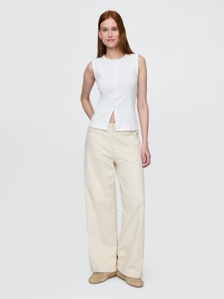 Modern Rib Cardigan Vest | Gap (US)