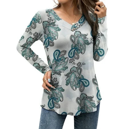 FOLUNSI Women's Plus Size Tops Casual Blouses Long Sleeve Flowy Tunic Tops m-4xl | Walmart (US)