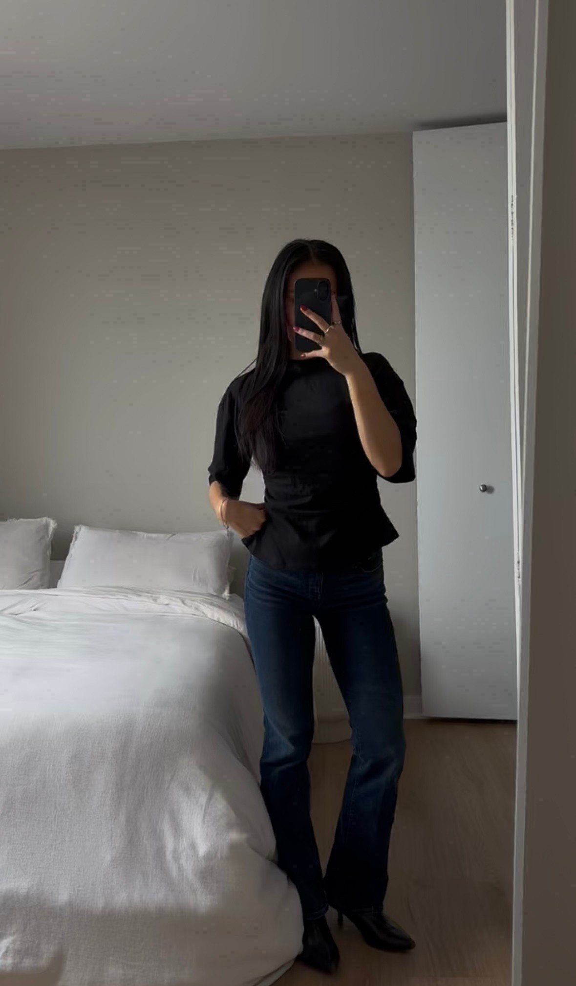 Office OOTD! Jeans linked are in different wash, top is from ASOS!