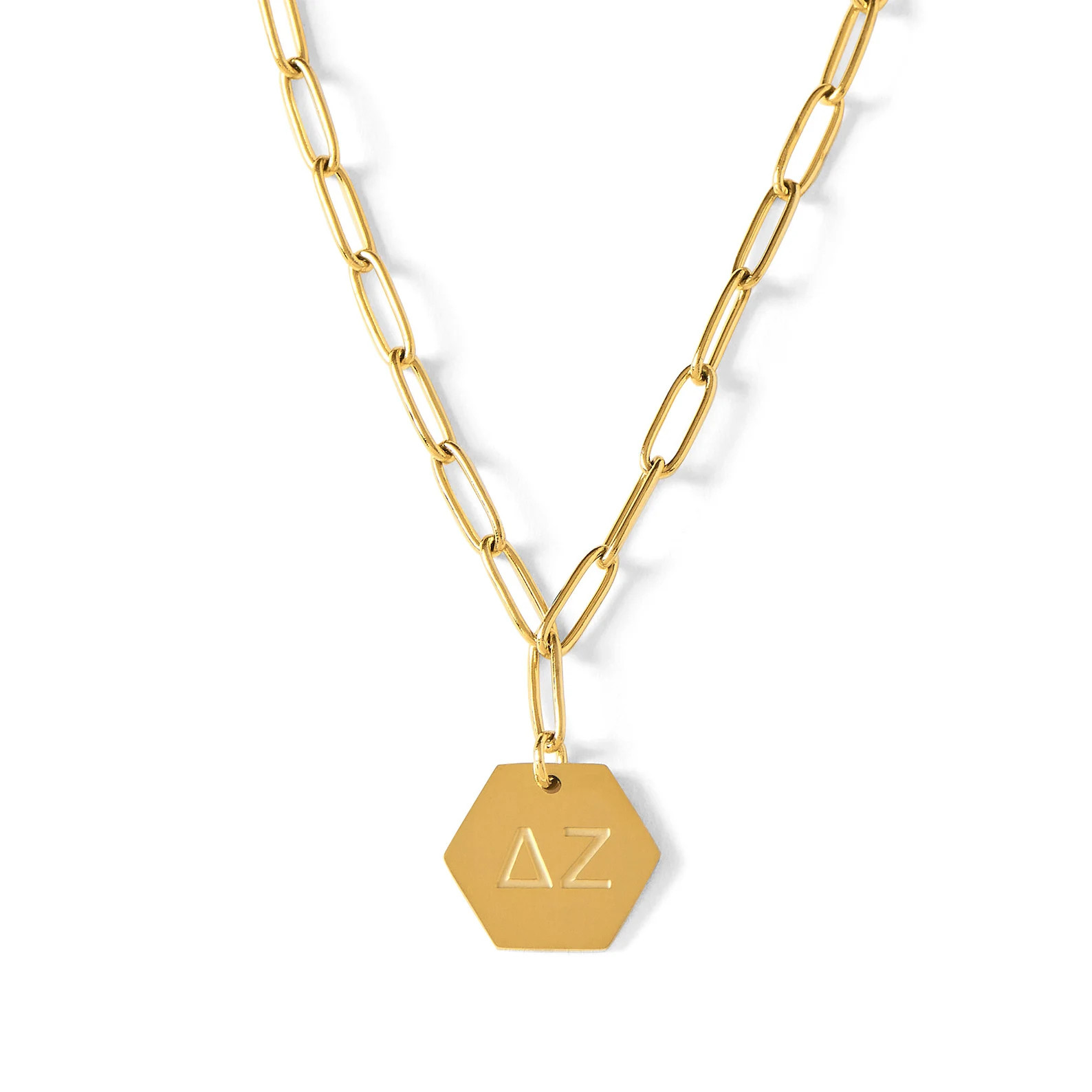 Delta Zeta Paperclip Necklace With Sorority Pendant - Etsy | Etsy (US)