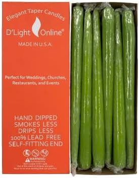 D'light Online Elegant 10" Unscented Fresh Lime Green Tapered Candles Premium Quality Candles Han... | Amazon (US)