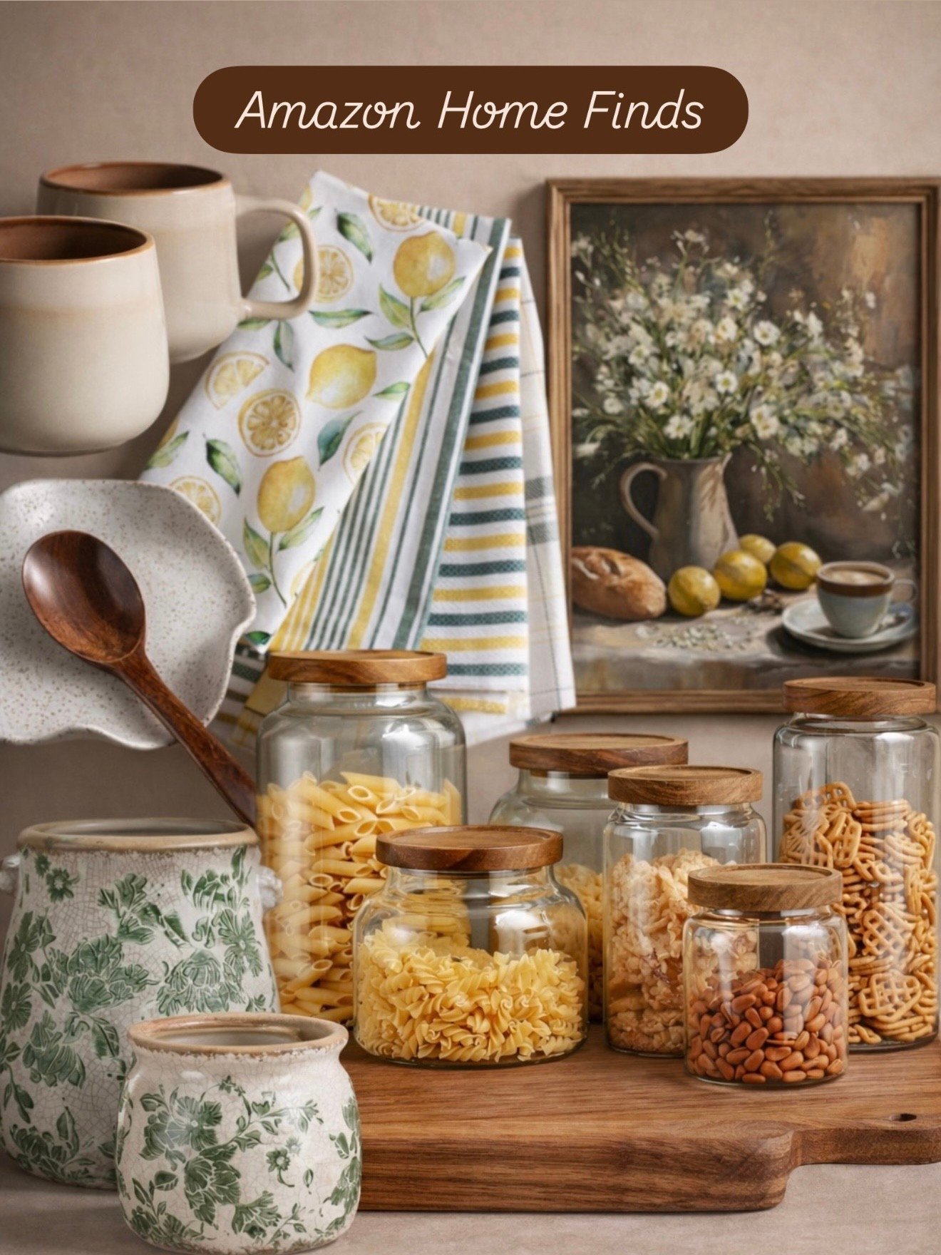 Amazon Kitchen Finds That Look High-End

Follow @farmtotablecreations on Instagram for more home finds you’ll love 🤍

Elevated everyday essentials that instantly warm up a kitchen. From the glass canisters with wood lids to the prettiest lemon towels and ceramic pieces, these are the kind of finds that make your space feel styled without trying too hard.

#kitchenfinds #glasscanisters #kitchenstorage #kitchendecor #coffeemugs

#LTKHome #LTKSaleAlert