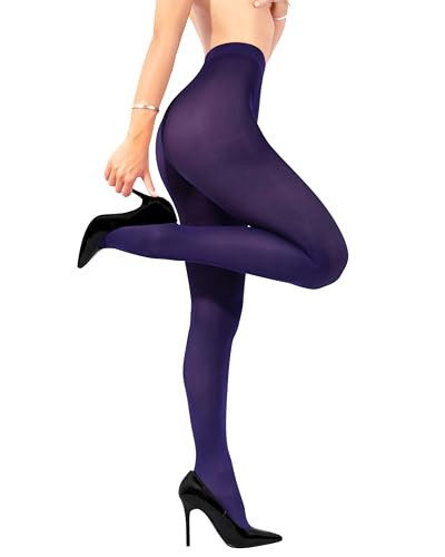 sofsy High-Wasit Purple Tights for Women - Italian-Made 40 Den Opaque Pantyhose | Costume Outfit | Durable Microfiber, Reinforced Toes | Violet, Medium | Amazon (US)