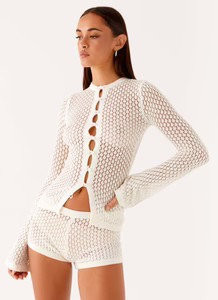 Molly Crochet Cardigan - Ivory | Peppermayo (Global)