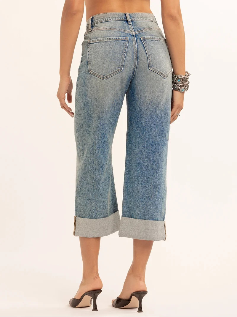 Jessica Simpson Women's Zinnia Wide Leg Boyfriend Jeans, Sizes 2-16 | Walmart (US)