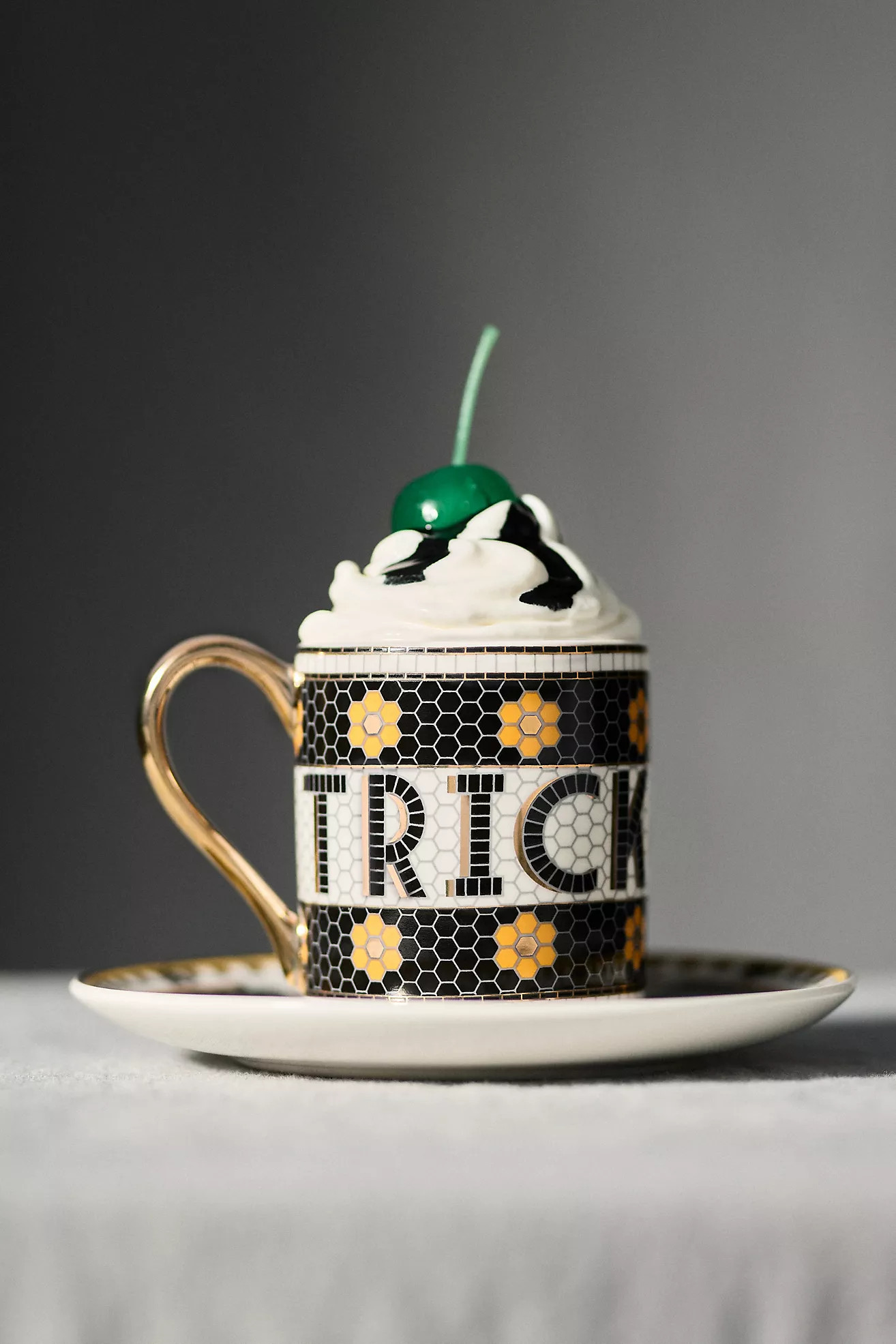 The Bistro Tile Stoneware Espresso Cup: Halloween Edition | Anthropologie (US)
