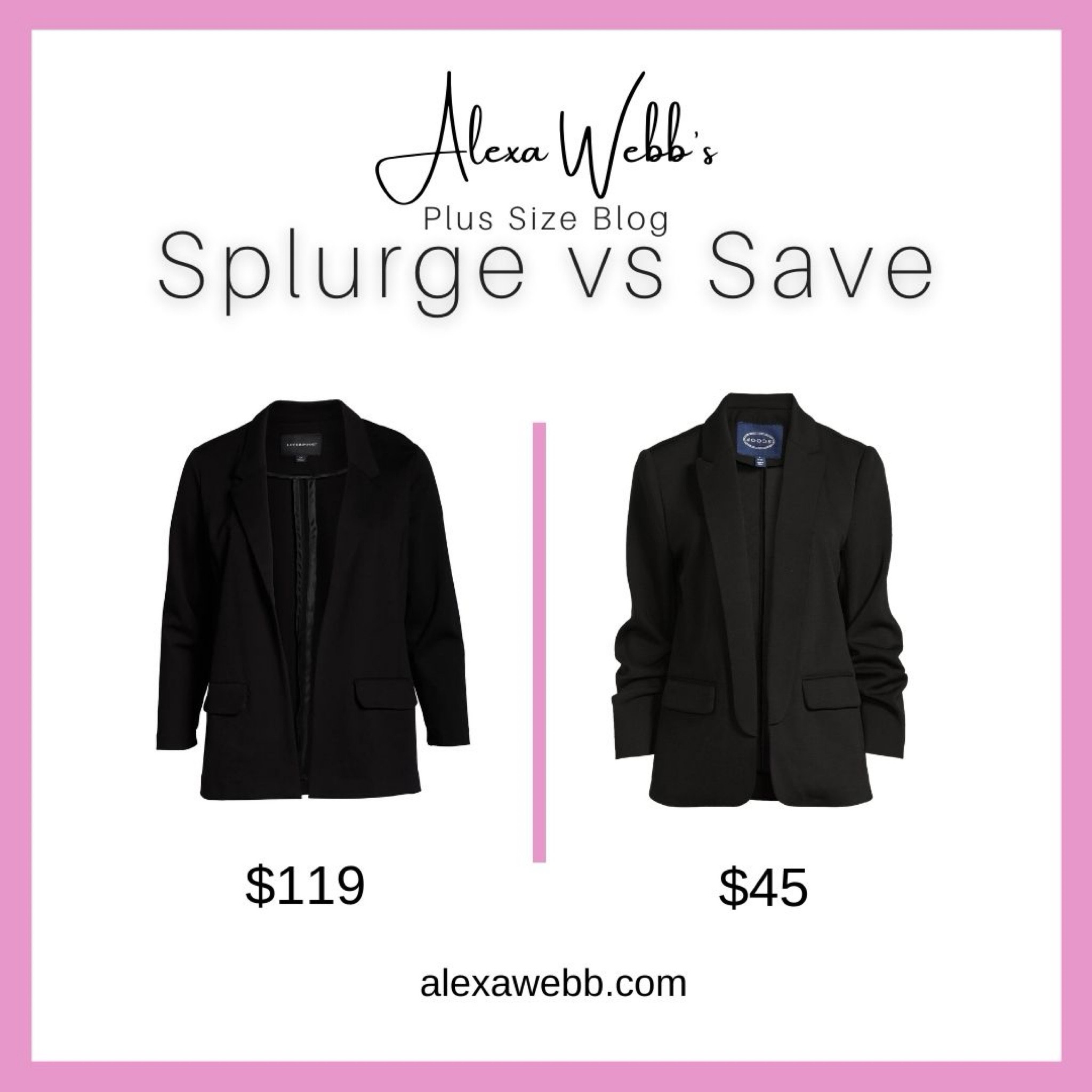 Black Plus Size Blazer - Splurge vs Save by Alexa Webb #plussize

#LTKStyleTip #LTKOver40 #LTKPlusSize