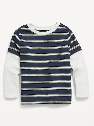 Striped Layered Long-Sleeve T-Shirt for Toddler Boys | Old Navy (US)
