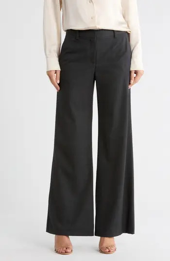 TWP Howard Stretch Wool Wide Leg Pants in Dark Charcoal Grey at Nordstrom Rack, Size 8 | Nordstrom Rack