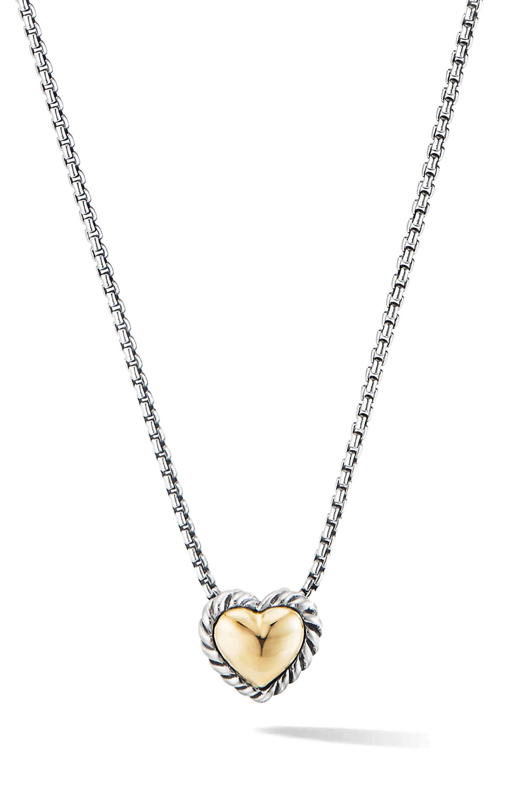 Cable Cookie Classic Heart Necklace with 18K Yellow Gold | Nordstrom
