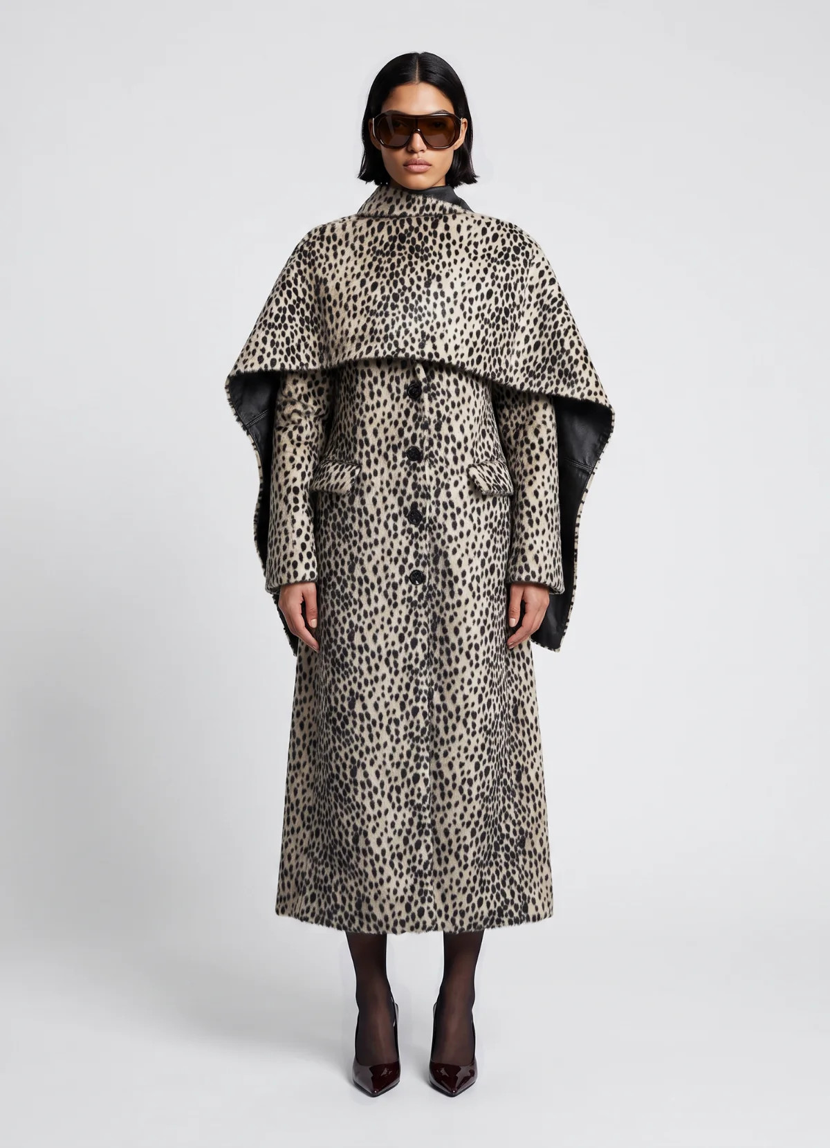 Dalmatian Reversible Leather Cape | DE SAVARY LONDON