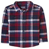 The Children's Place Boys' Baby and Toddler Matching Family Plaid Flannel Button Down Shirt, Classic | Amazon (US)