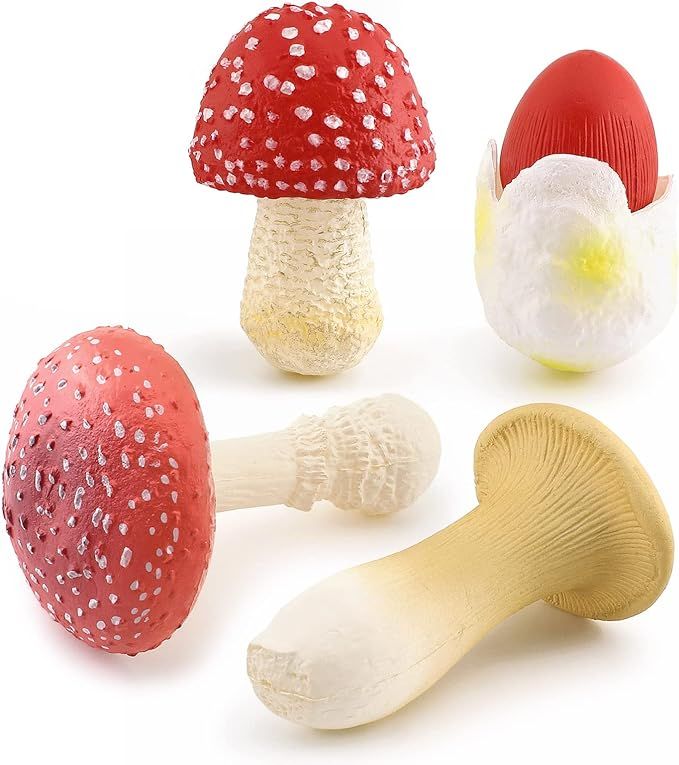 1.5Inch Mushroom Toy Set Fantastic Fungi Figure 4PCS Realistic Life Cycle of Mushroom Decor for D... | Amazon (US)