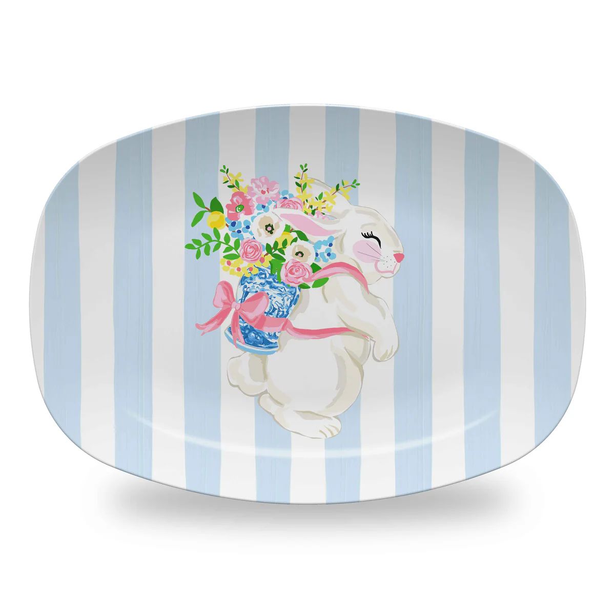 Bunny Bouquet Easter Melamine Platter | Taylor Beach Design