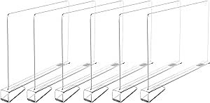 Famyards 6 Pack Clear Shelf Dividers for Organization, Acrylic Closet Shelf Vertical Shelves Orga... | Amazon (CA)