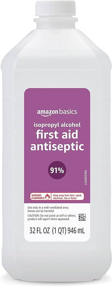 Amazon Basics 91% Isopropyl Alcohol First Aid Antiseptic, 32 Fl Oz (Pack of 1) (Previously Solimo... | Amazon (US)