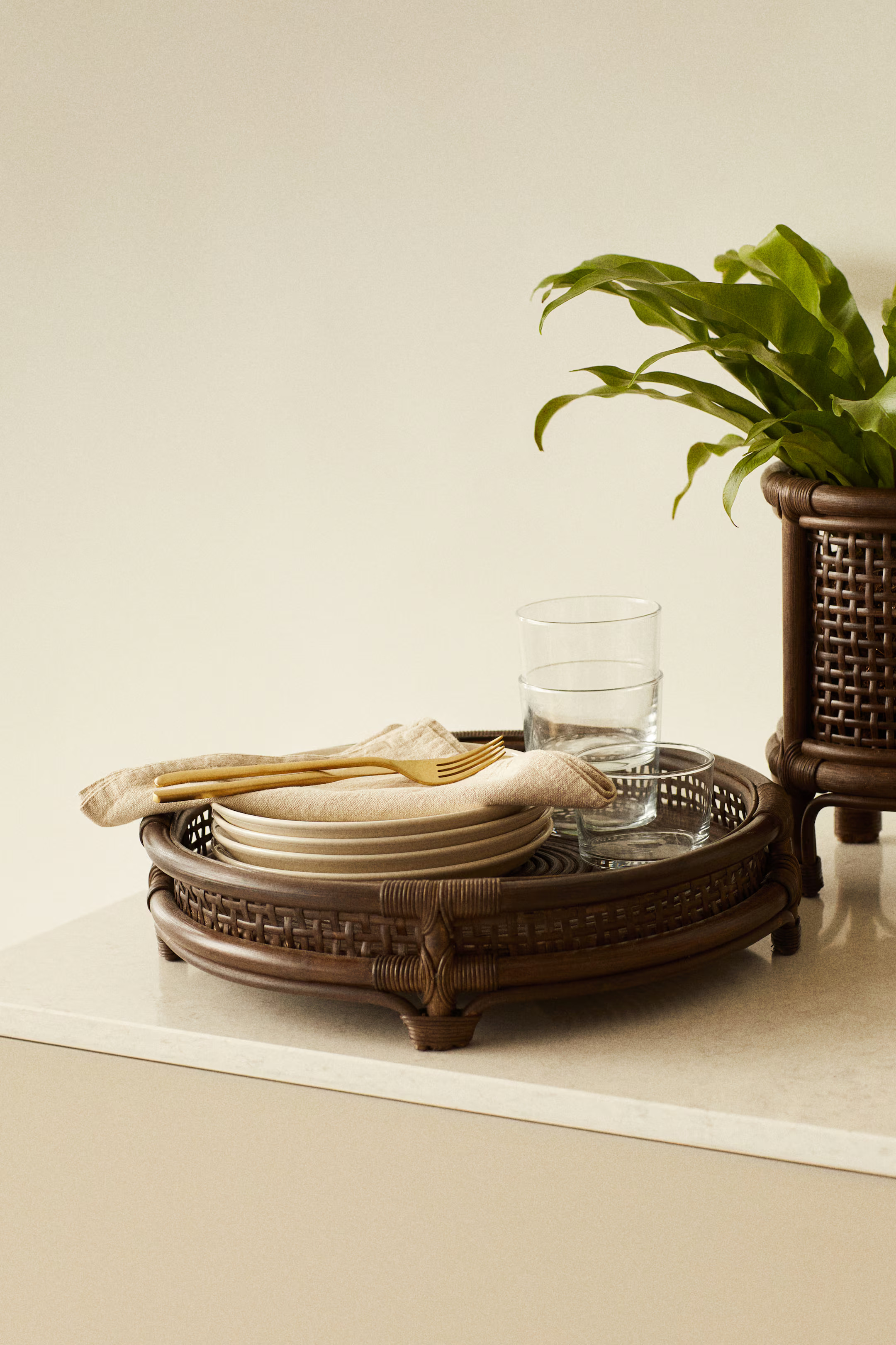 Round Rattan Tray | H&M (US + CA)