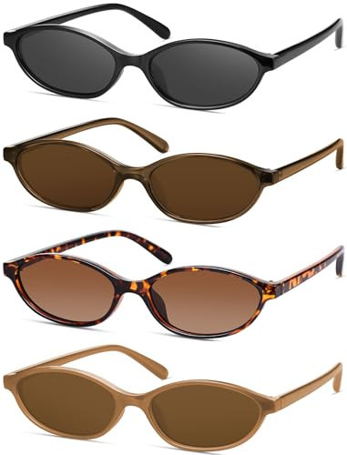 YMRFW Retro Oval Cat Eye Sunglasses for Women Y2k Designer Trendy Narrow Shades UV protection Sun Glasses | Amazon (US)