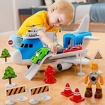 Toy Cars for 3 Year Old Boys,Toy Cars set,Transport Cargo Airplane with 5 Mini Cars, 1 Helicopter... | Amazon (UK)
