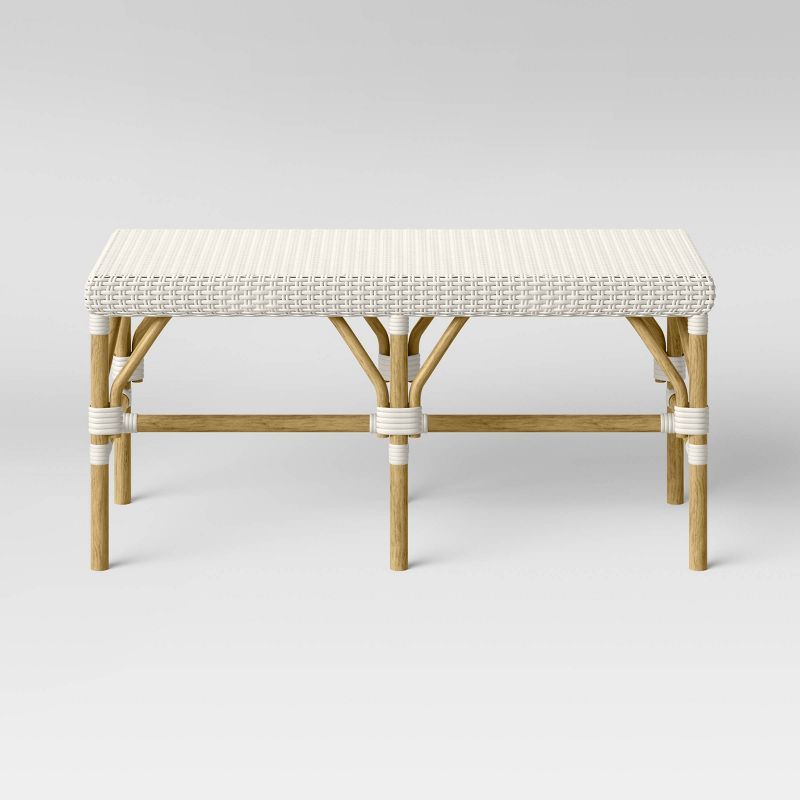 Perry Rattan Woven Bench Cream - Threshold™ | Target