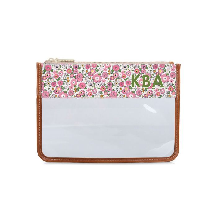 Clear Katie Pouch - Monogram Stripe | Barrington Gifts