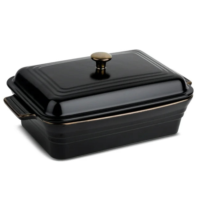 Thyme & Table 13" Stoneware Covered Baking Dish, Onyx | Walmart (US)