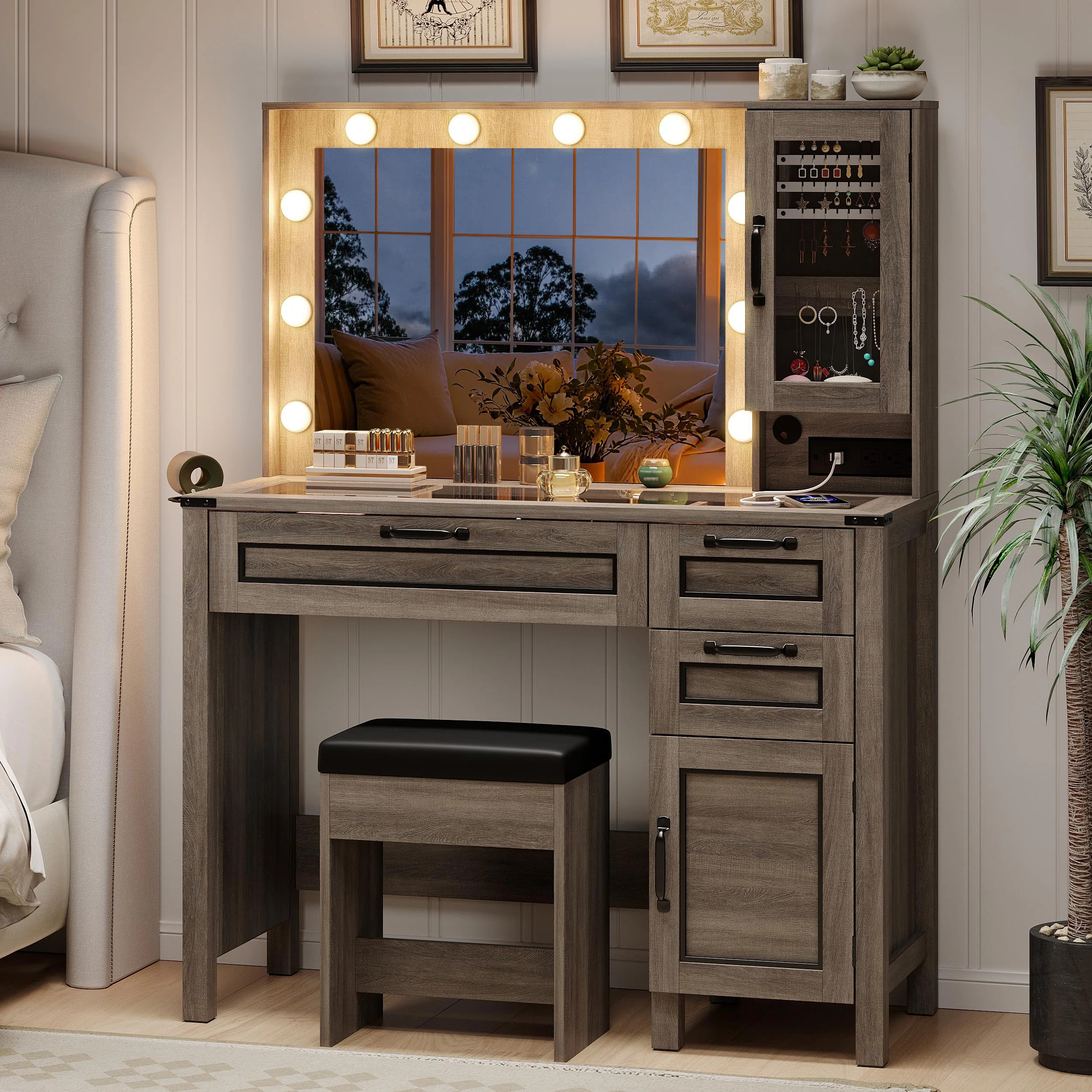 Corner Vanity With Large LED Mirror | Wayfair North America