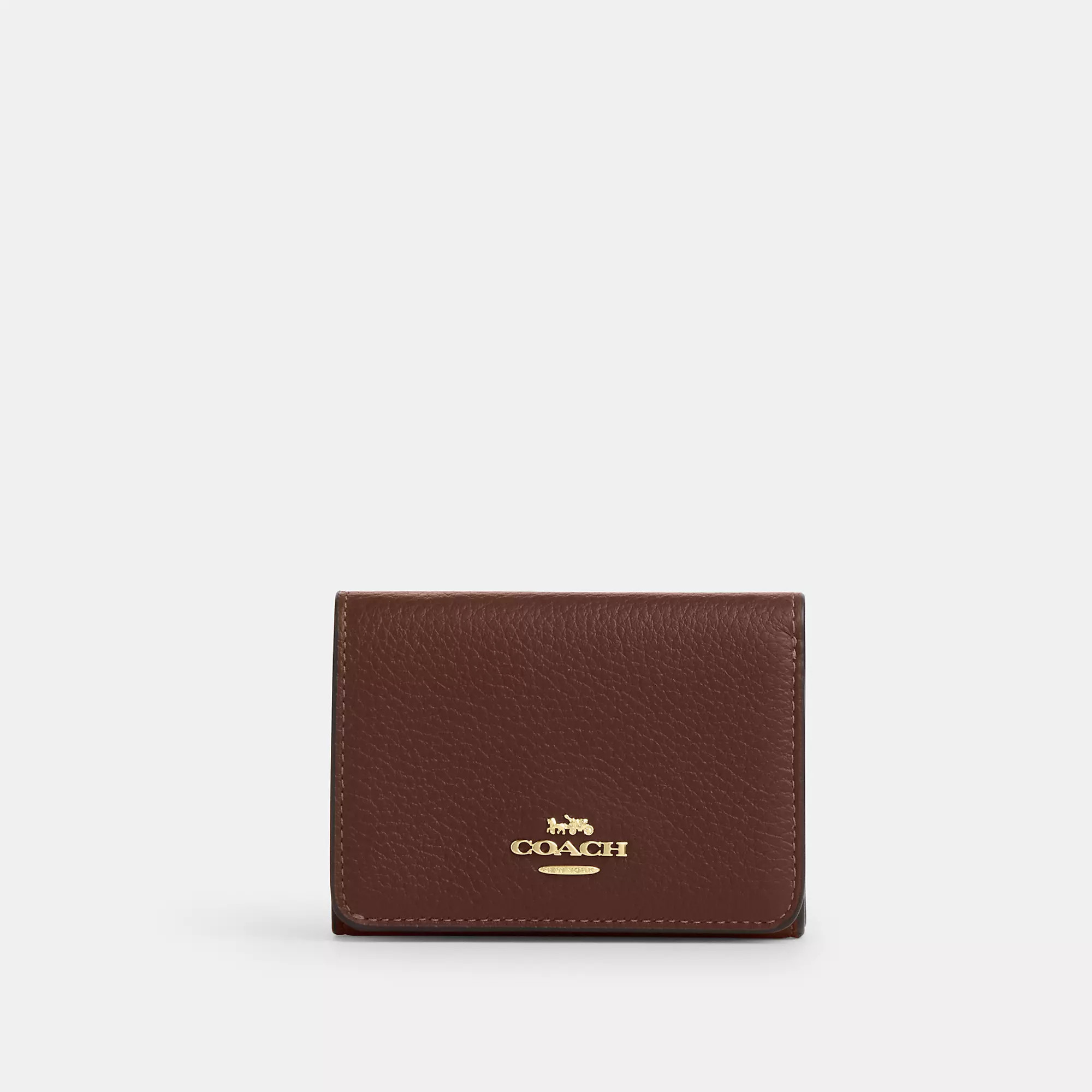 COACH Card Holder Wallet In Signature Canvas - Brown- Women's Shoes - Brown | Coach Outlet CA