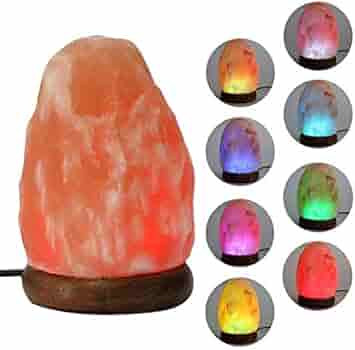 FANHAO USB Himalayan Salt Lamp with 7 Colors Changing, Natural Crystal Salt Rock Lamp Table Lamps... | Amazon (US)
