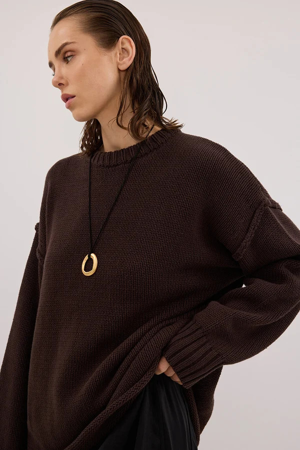 ROY CHOC LONGLINE KNIT JUMPER | DISSH