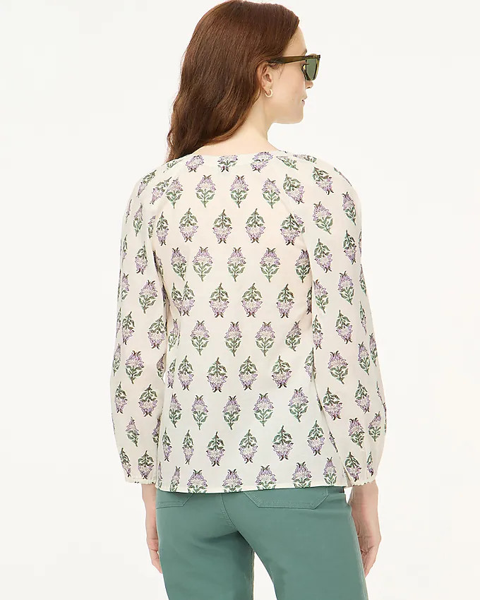 Printed popover blouse | J.Crew Factory