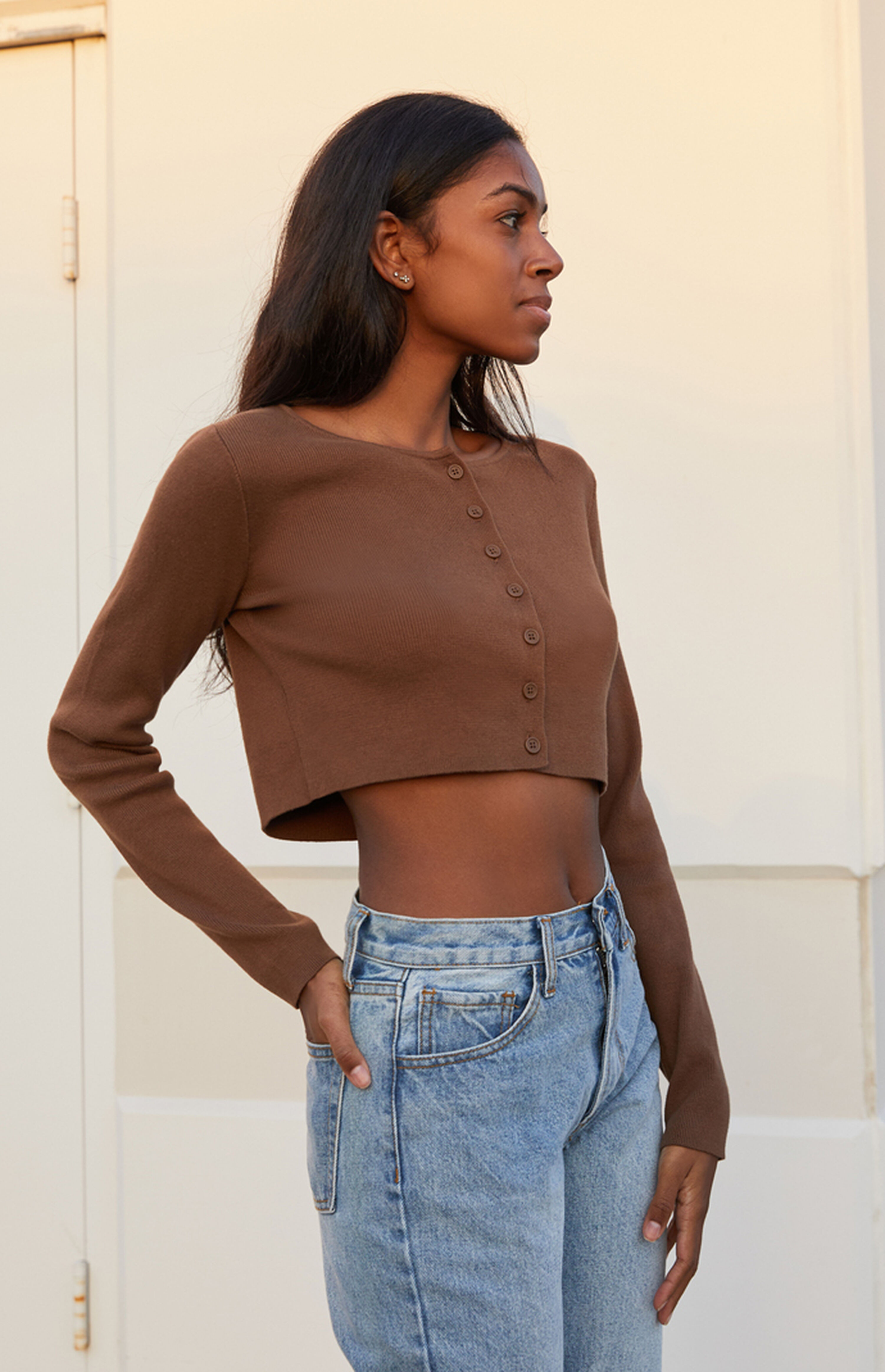 John Galt Brown Athelia Cardigan | PacSun