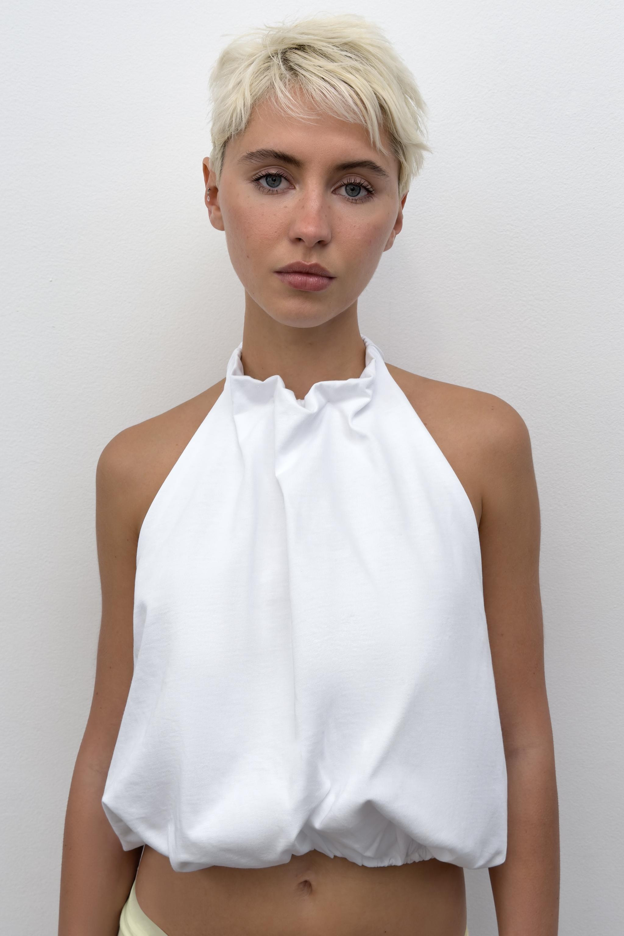 HEAVY COTTON BALLOON HALTER TOP | Zara US