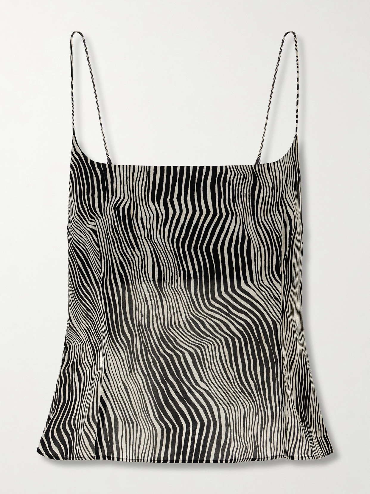 ST. AGNI - Savannah Zebra-print Silk-blend Cami - Brown | NET-A-PORTER (US)