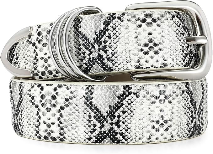Women's Leather Belts with Gold Buckle Fashion Leather Waist Belt Elegant Ladies Belts for Jeans ... | Amazon (US)