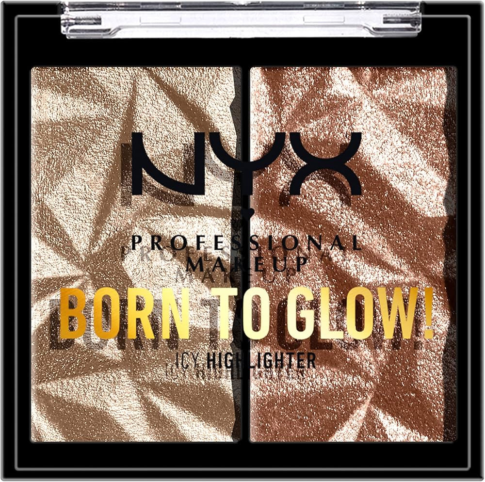 NYX PROFESSIONAL MAKEUP Born To Glow Icy Highlighter Duo - Platinum Status | Amazon (US)