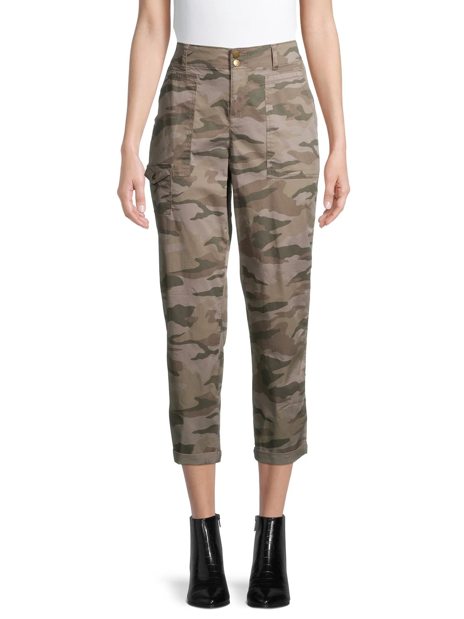 Time and Tru Women's Cargo Capri - Walmart.com | Walmart (US)