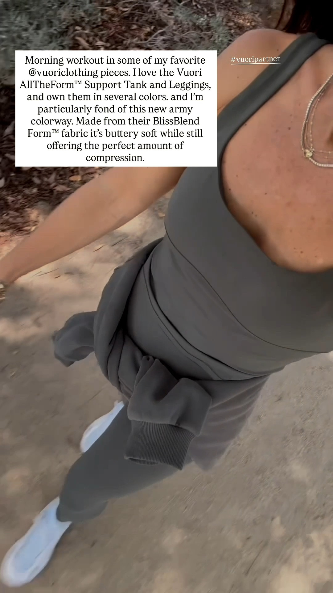 Morning workout in some of my favorite @vuoriclothing-us  pieces. I love the Vuori AllTheForm™ Bra and Leggings, and own them in several colors… and I’m particularly fond of this new army colorway. Made from their BlissBlend Form™ fabric, it’s buttery soft while still offering the perfect amount of compression. Both pieces have a smoothing effect and great hold with 4 way stretch. Perfect for my morning walks, pilates, or strength training.

New customers can/first time purchase can take 20% off with code SHANNON20NEW valid 9/17-9/19/26 11:59pm. 
#vuoriclothing

#LTKOver40