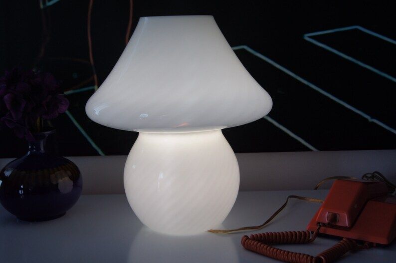 Vintage - Lrge - Murano Glas Mushrooom Stil Lampe-MCM Glas Lampe-Vintage Glas Lampe-Retro Glas La... | Etsy (DE)