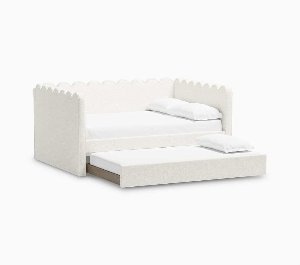 Penny Daybed With Trundle Full Performance Brushed Boucle Ivory | Pottery Barn Kids