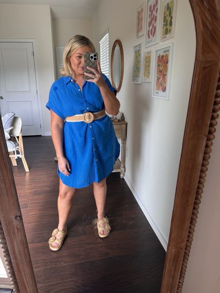 This target dress is such a summer staple! Summer dress - target fashion - amazon fashion - summer outfit inspo - amazon belt - blue dress  

#LTKStyleTip #LTKSeasonal #LTKFindsUnder50