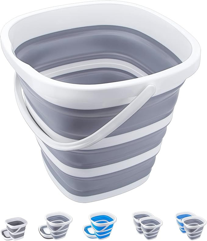 Collapsible Bucket 10L 2.6 Gallon Cleaning Bucket Mop Bucket Folding Foldable Portable Small Plas... | Amazon (US)