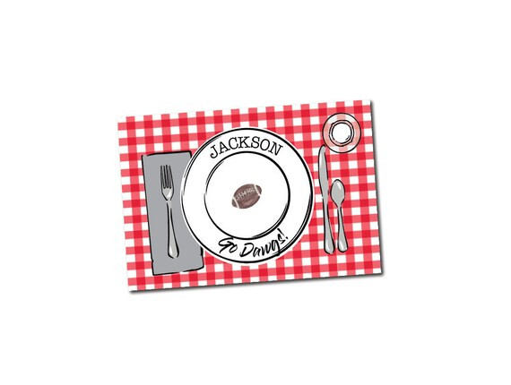 Football placemat Personalized football placemat Laminated | Etsy | Etsy (US)