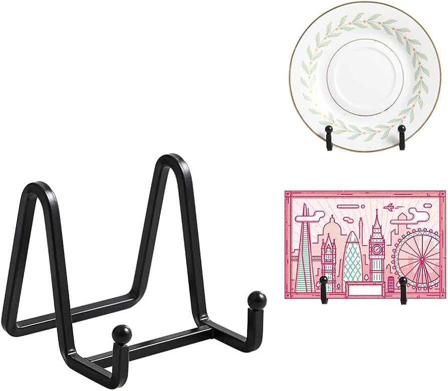 Plate Holder Easel Display Stand - 3 inch Metal Plate Stands for Display - Tabletop Picture Stand... | Amazon (US)